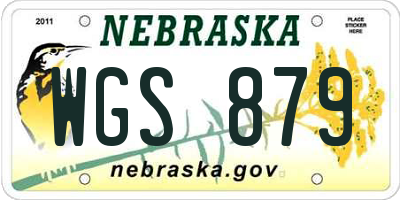 NE license plate WGS879