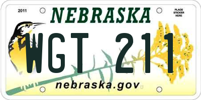 NE license plate WGT211