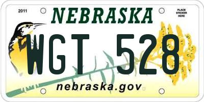 NE license plate WGT528