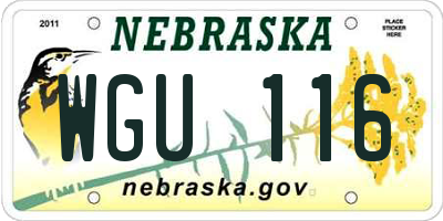 NE license plate WGU116