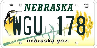 NE license plate WGU178