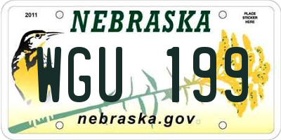 NE license plate WGU199