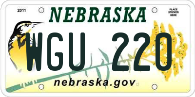 NE license plate WGU220