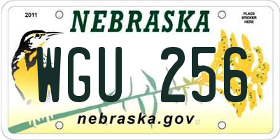 NE license plate WGU256