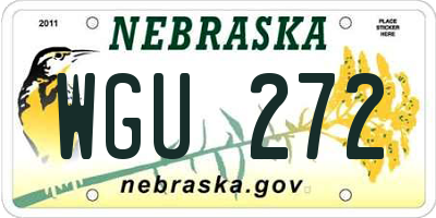 NE license plate WGU272