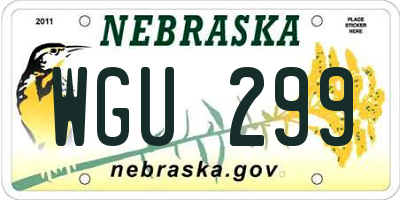 NE license plate WGU299