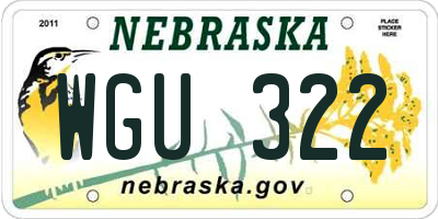 NE license plate WGU322