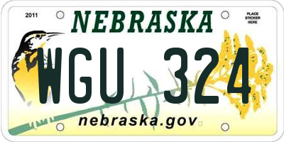 NE license plate WGU324
