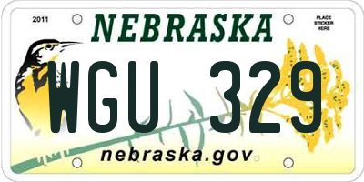 NE license plate WGU329