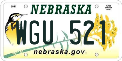NE license plate WGU521