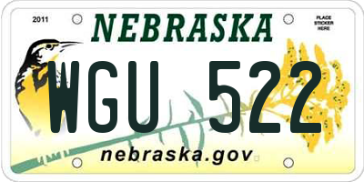 NE license plate WGU522