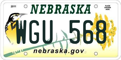 NE license plate WGU568