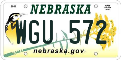 NE license plate WGU572