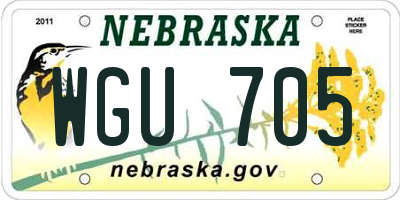 NE license plate WGU705