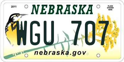 NE license plate WGU707