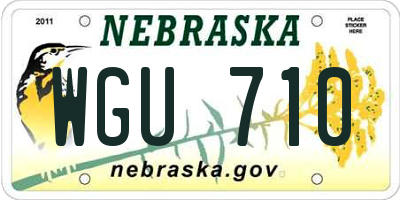 NE license plate WGU710