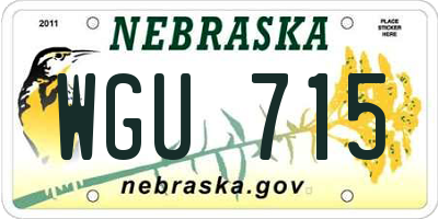 NE license plate WGU715