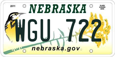 NE license plate WGU722