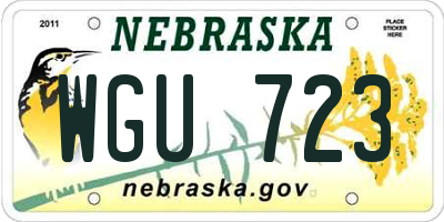 NE license plate WGU723