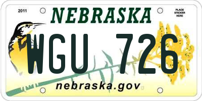 NE license plate WGU726