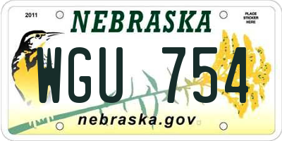 NE license plate WGU754