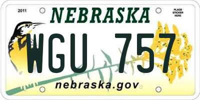 NE license plate WGU757