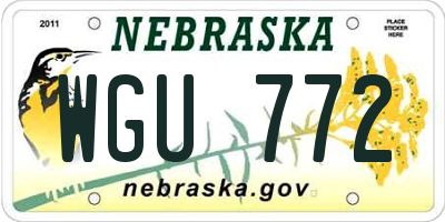 NE license plate WGU772