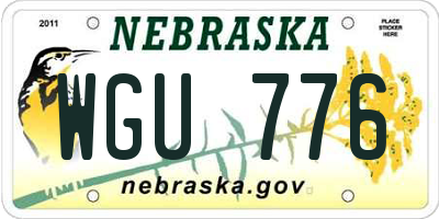 NE license plate WGU776