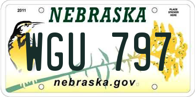 NE license plate WGU797