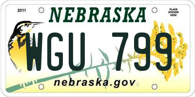 NE license plate WGU799