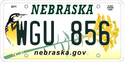 NE license plate WGU856
