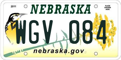 NE license plate WGV084