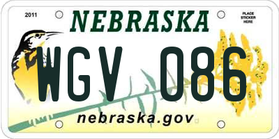 NE license plate WGV086