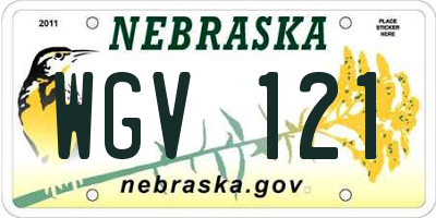 NE license plate WGV121