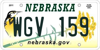 NE license plate WGV159