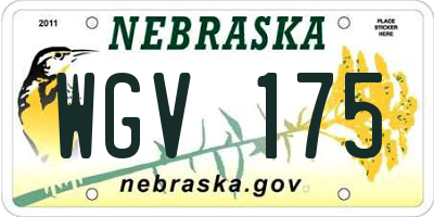 NE license plate WGV175