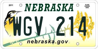 NE license plate WGV214