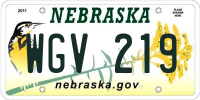 NE license plate WGV219
