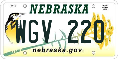 NE license plate WGV220