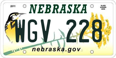 NE license plate WGV228