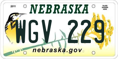 NE license plate WGV229