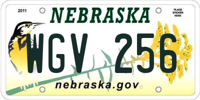 NE license plate WGV256