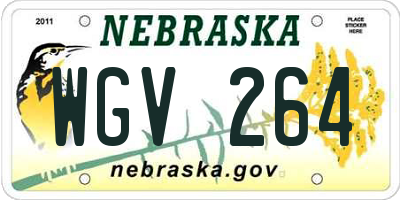 NE license plate WGV264