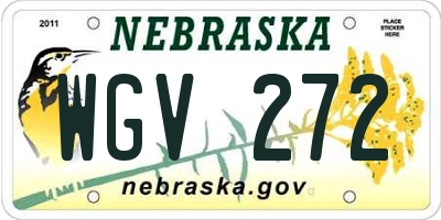 NE license plate WGV272