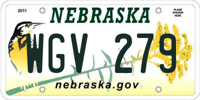 NE license plate WGV279