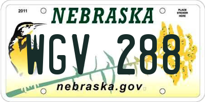 NE license plate WGV288