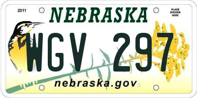 NE license plate WGV297