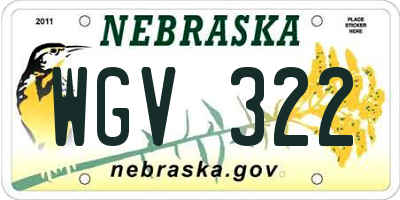 NE license plate WGV322