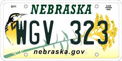 NE license plate WGV323