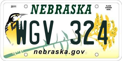 NE license plate WGV324